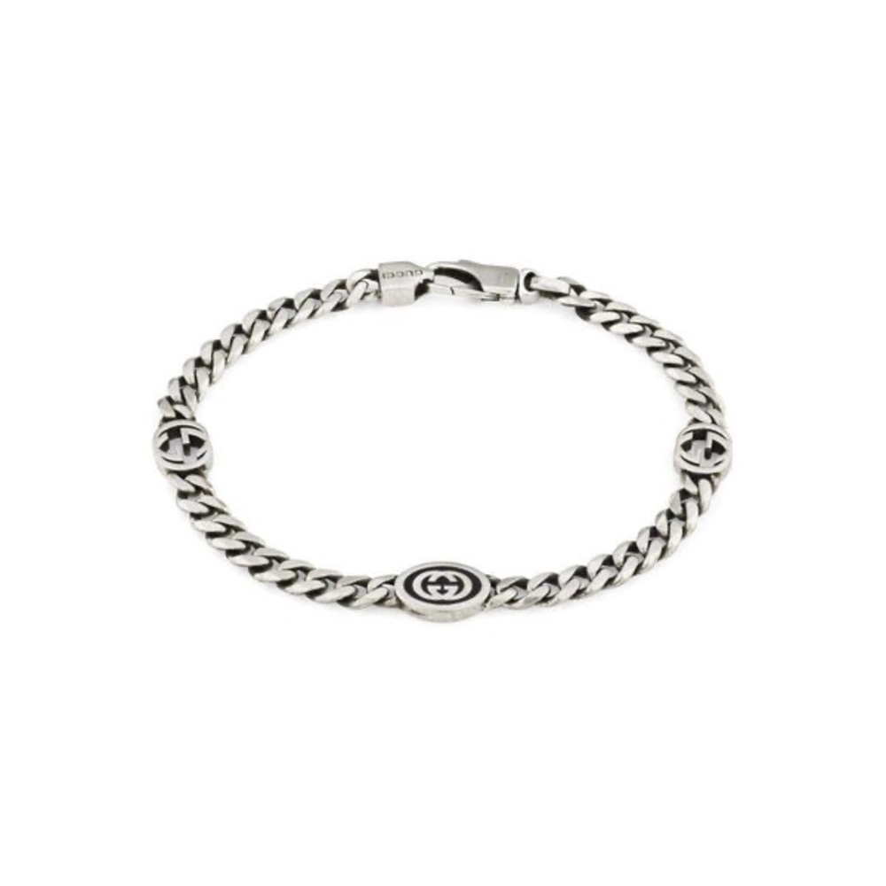 Gucci Interlocking G Bracelet 925 Sterling Silver 19cm. New without Box